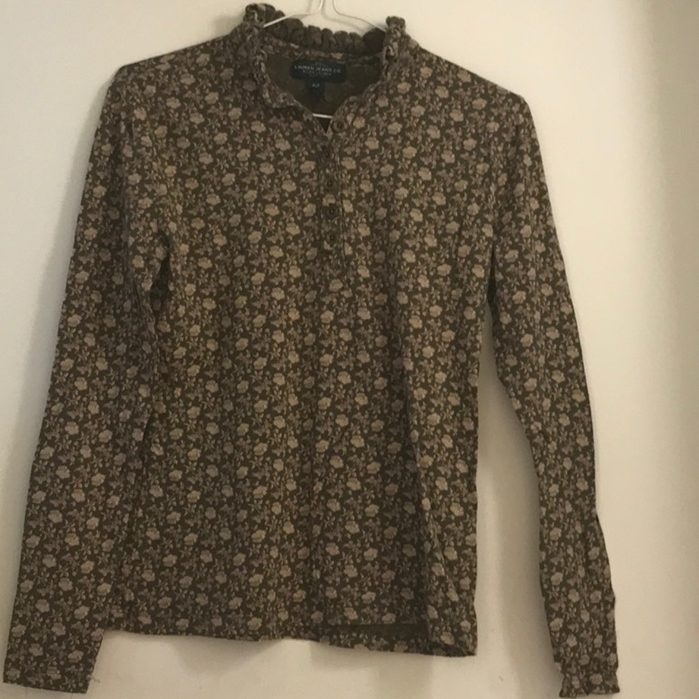 Ralph Lauren (Lauren Jeans Co.) Floral Brown Top